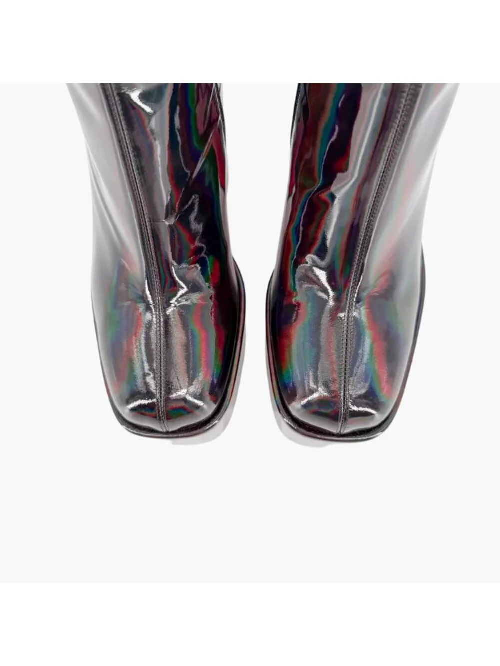 Christian Louboutin Stage Angel Platform Boots Black Holographic Size 37 US 7